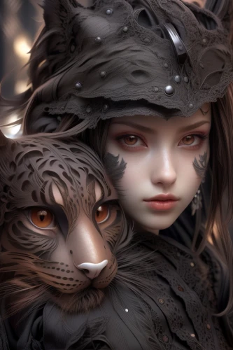 two wolves,fantasy art,faery,fantasy portrait,woodland animals,cheshire,foxes,antasy,fantasy picture,fawns,3d fantasy,wolf couple,fairytale characters,two cats,masquerade,child fox,fairy tale character,forest animals,felines,gothic portrait