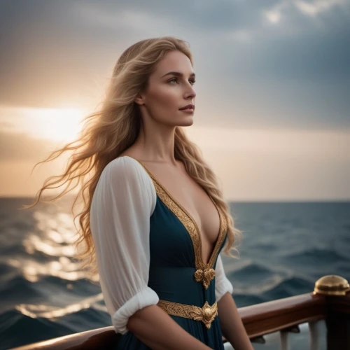 girl on the boat,at sea,celtic woman,on a yacht,celtic queen,star of the cape,the sea maid,aquaman,the wind from the sea,elsa,hallia venezia,venetia,by the sea,seafaring,aenne rickmers,scarlet sail,catarina,rusalka,blonde woman,open sea