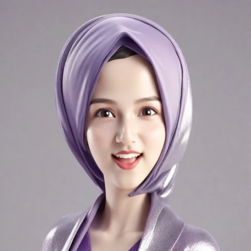 hijaber,realdoll,hijab,violet head elf,headscarf,turban,jilbab,female doll,babushka doll,veil purple,islamic girl,doll's facial features,plastic model,shampoo bottle,muslim woman,muslima,bonnet,3d model,japanese doll,asian costume,Digital Art,3D