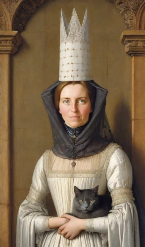 the hat of the woman,joan of arc,portrait of a girl,portrait of a woman,tudor,portrait of christi,gothic portrait,conical hat,porcelaine,woman holding pie,girl in a historic way,the hat-female,girl with cereal bowl,bonnet,woman's hat,heart with crown,crowned goura,cone,crown cap,imperial crown,Digital Art,Classicism