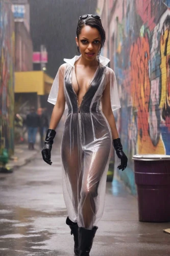 latex clothing,latex,rain suit,see-through clothing,walking in the rain,raincoat,pvc,in the rain,catwoman,silk,wet,latex gloves,super heroine,ash leigh,plastic wrap,dripping,video scene,femme fatale,video clip,drenched,Photography,Cinematic