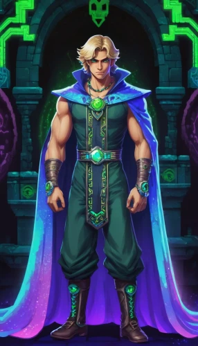 male elf,he-man,male character,stone background,greyskull,link,argus,magus,patrol,green aurora,alm,monsoon banner,meteora,raphael,shaper,sheik,nelore,shallot,malva,castleguard,Unique,Pixel,Pixel 04