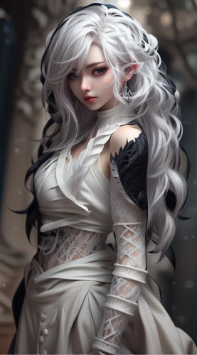 white rose snow queen,fairy tale character,a200,white lady,dark elf,silver wedding,dead bride,vampire lady,jessamine,fantasy portrait,bridal veil,victorian lady,bridal clothing,the snow queen,eglantine,elven,white rose,porcelain rose,gothic woman,fae