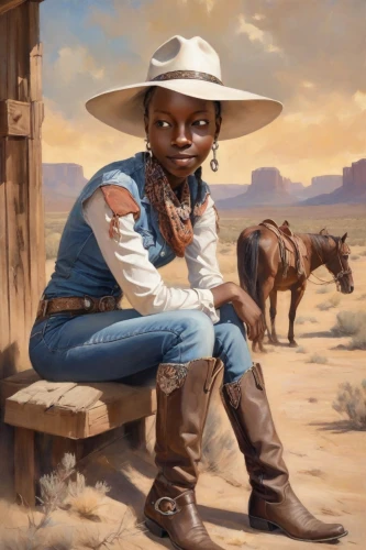 wild west,western,western riding,american frontier,african american woman,cowboy,zion,cowgirl,farmer,cowgirls,namib,ranger,cow boy,western film,afro-american,countrygirl,john day,woman of straw,stagecoach,horse herder,Digital Art,Impressionism