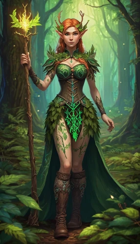 dryad,druid,fae,celtic queen,the enchantress,wood elf,sorceress,faerie,elven forest,poison ivy,druid grove,green aurora,faery,background ivy,patrol,merida,ivy,female warrior,rusalka,elven,Unique,Pixel,Pixel 04