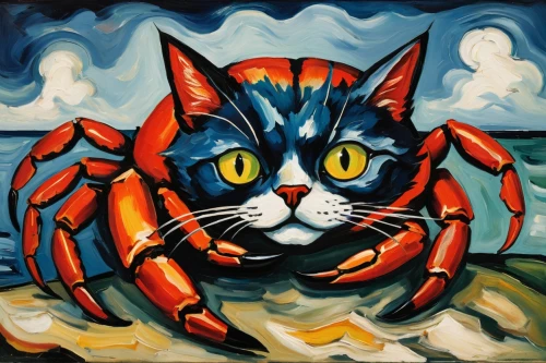 the beach crab,crab 2,crustacean,crab 1,crab,black crab,cat vector,square crab,crabs,crab boil,étouffée,aegean cat,crustaceans,ten-footed crab,north sea crabs,chesapeake blue crab,lobster,american lobster,cat-ketch,cat portrait,Art,Artistic Painting,Artistic Painting 37