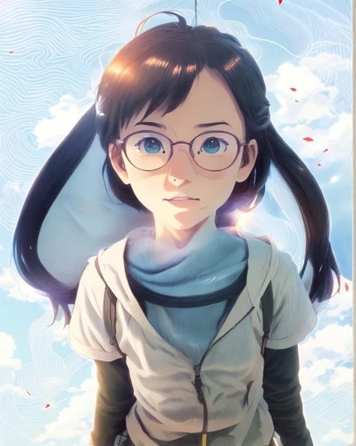 sky butterfly,flying girl,with glasses,takikomi gohan,hinata,himuto,wonder,mari makinami,vanessa (butterfly),ashitaba,jin deui,sky,maya,kosmea,fuki,girl with speech bubble,guide book,studio ghibli,cloud shape frame,flying heart,Common,Common,Japanese Manga