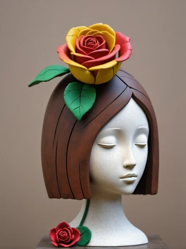 wooden flower pot,terracotta flower pot,flower hat,porcelain rose,paper rose,paper roses,disney rose,fabric roses,chocolate daisy,paper art,woman's hat,girl in a wreath,women's hat,beautiful bonnet,the hat of the woman,woman sculpture,fabric flower,ladies hat,rose wreath,rose bloom,Illustration,Abstract Fantasy,Abstract Fantasy 22