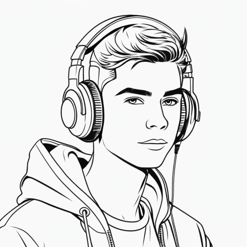 vector art,vector illustration,headset profile,angel line art,spotify icon,twitch icon,edit icon,soundcloud icon,line-art,coloring page,line art,dj,youtube icon,streaming,music artist,vector graphic,headphones,lineart,coloring pages kids,headset,Illustration,Black and White,Black and White 04