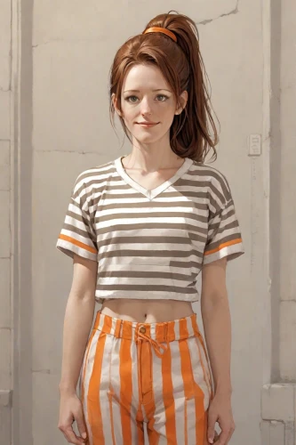 pippi longstocking,horizontal stripes,girl in overalls,raggedy ann,pumuckl,ginger rodgers,striped background,orange,mini,gap kids,stripes,striped,overall,stripe,children is clothing,pixie-bob,bermuda shorts,overalls,barb,mini e,Digital Art,Comic