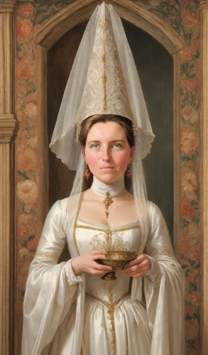 portrait of christi,first communion,priest,metropolitan bishop,nun,mary 1,woman holding pie,the prophet mary,holy communion,girl in cloth,saint therese of lisieux,priesthood,church painting,the angel with the veronica veil,rompope,the magdalene,orthodox,pope,porcelaine,gothic portrait,Digital Art,Classicism