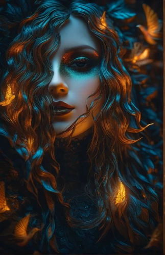 fire siren,blue enchantress,fantasy portrait,medusa,siren,flame spirit,burning hair,fire dancer,fire angel,mystical portrait of a girl,merida,embers,sorceress,fire artist,fire background,fire and water,sirens,fiery,afire,dryad,Photography,General,Fantasy