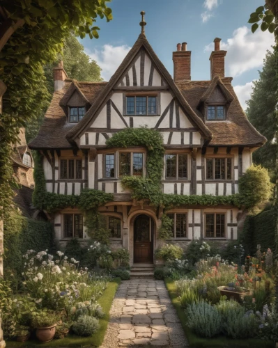 tudor,elizabethan manor house,knight house,manor,victorian,dandelion hall,timber framed building,half-timbered,england,estate agent,half timbered,english garden,country house,witch's house,victorian style,beautiful home,sussex,garden elevation,half-timbered house,country cottage,Photography,General,Natural