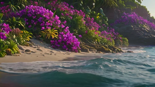 cliffs ocean,tropical floral background,coastal landscape,tropical sea,sea of flowers,tropical bloom,beautiful beaches,moana,beach landscape,tropical beach,full hd wallpaper,maui,3d background,bougainvilleas,landscape background,cliff beach,tropics,mountain beach,an island far away landscape,sea landscape,Photography,General,Natural