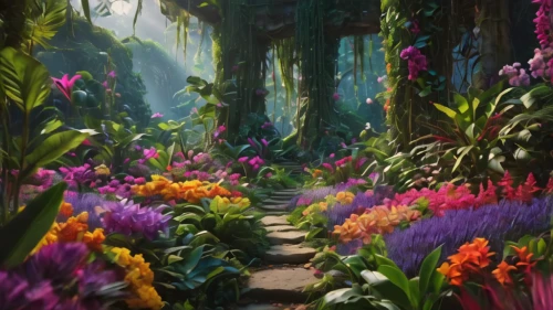 tunnel of plants,fairy forest,garden of eden,fantasy landscape,flower garden,sea of flowers,pathway,tropical bloom,splendor of flowers,elven forest,secret garden of venus,forest of dreams,forest path,flowering plants,plant tunnel,kahila garland-lily,flower painting,fantasy picture,floral border,fairy village,Photography,General,Natural