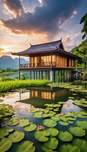 golden pavilion,the golden pavilion,lotus pond,asian architecture,lotus on pond,house with lake,vietnam,stilt house,southeast asia,beautiful japan,water lotus,inle lake,lily pond,japanese architecture,house by the water,golden lotus flowers,japan landscape,feng shui golf course,thai temple,chiang mai,Photography,General,Realistic