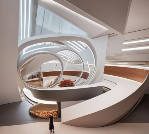 futuristic art museum,circular staircase,winding staircase,futuristic architecture,spiral staircase,ufo interior,mercedes-benz museum,spiral stairs,guggenheim museum,archidaily,interior modern design,modern office,helix,penthouse apartment,sky space concept,interior design,daylighting,spiralling,school design,musical dome,Photography,General,Natural