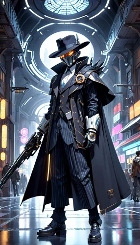 dodge warlock,admiral von tromp,gunfighter,magistrate,undertaker,imperial coat,guy fawkes,grimm reaper,cg artwork,black hat,grim reaper,raven rook,reaper,shinigami,kryptarum-the bumble bee,violinist violinist of the moon,clockmaker,hatter,scythe,matador,Anime,Anime,General