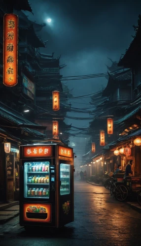 mid-autumn festival,convenience store,illuminated lantern,kyoto,night scene,kowloon,world digital painting,lanterns,hong kong cuisine,street food,izakaya,blue hour,shanghai,asakusa,chinatown,yatai,chinese background,xi'an,kai-lan,taipei,Photography,General,Fantasy