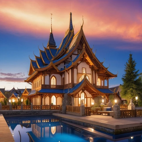 thai temple,asian architecture,buddhist temple complex thailand,dragon palace hotel,buddhist temple,pagoda,chinese architecture,fairy tale castle,disney castle,chiang rai,chiang mai,thai,chinese temple,roof domes,forbidden palace,fairytale castle,roof landscape,thailand,disneyland park,gold castle,Photography,General,Realistic