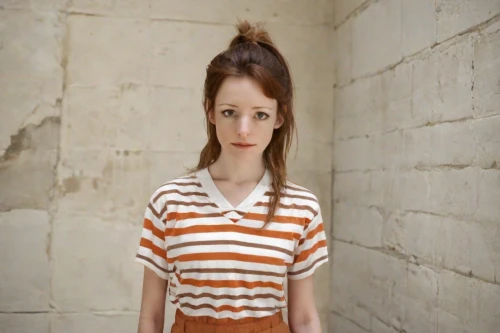 pippi longstocking,girl in t-shirt,horizontal stripes,isolated t-shirt,raggedy ann,photo session in torn clothes,pigtail,redhead doll,striped background,video scene,teen,young woman,prisoner,girl in overalls,girl in a long,female model,mime,female doll,video clip,stripes
