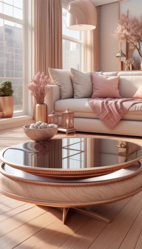 soft furniture,coffee table,danish furniture,sofa tables,sofa set,wooden table,gold-pink earthy colors,livingroom,furniture,living room,end table,hardwood floors,chaise lounge,chaise longue,3d rendering,modern living room,hardwood,water sofa,scandinavian style,dining room table