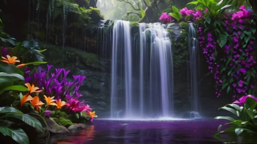 flower water,water fall,waterfall,tropical bloom,water plants,cascading,splendor of flowers,a small waterfall,green waterfall,waterfalls,water falls,flowers png,flower background,pond flower,tropical flowers,bridal veil fall,rain forest,fairy world,lilies of the valley,beauty scene,Photography,General,Natural