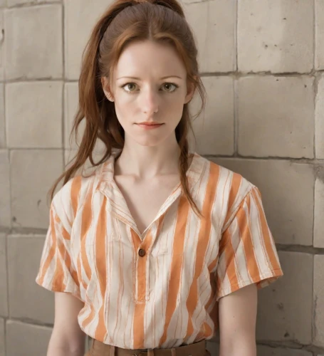 redhead doll,liberty cotton,lilian gish - female,cotton top,orange,pippi longstocking,ginger rodgers,clove,in a shirt,madeleine,tilda,redheaded,vintage girl,blouse,porcelain doll,portrait of a girl,girl in t-shirt,clementine,gingham,model doll