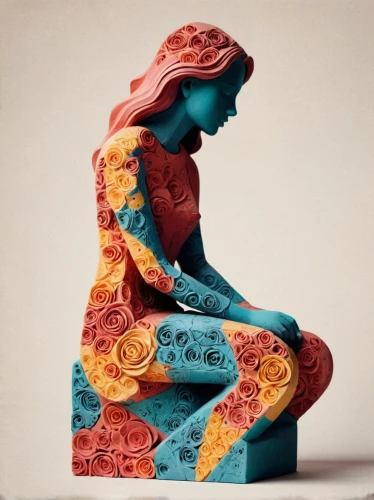 woman sculpture,paper art,bodypainting,body painting,decorative figure,wooden figure,plasticine,woman sitting,body art,wooden mannequin,bodypaint,girl sitting,fabric painting,woman thinking,wood carving,artist's mannequin,sculptor,miniature figure,decorative art,praying woman,Illustration,Vector,Vector 21