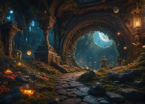 3d fantasy,elven forest,fairy village,fairy forest,fantasy landscape,enchanted forest,fairy world,the mystical path,labyrinth,forest glade,hall of the fallen,dandelion hall,fairytale forest,fractal environment,fantasy world,enchanted,mushroom landscape,hollow way,fantasy picture,tunnel of plants,Photography,General,Fantasy