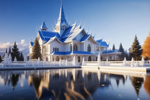 white temple,ice castle,fairy tale castle,fairytale castle,finnish lapland,christmas landscape,winter house,lapland,snow house,winter village,ice hotel,snow roof,snow landscape,christmas house,russian winter,winter background,winter wonderland,snowy landscape,temple square,christmas town,Photography,General,Realistic