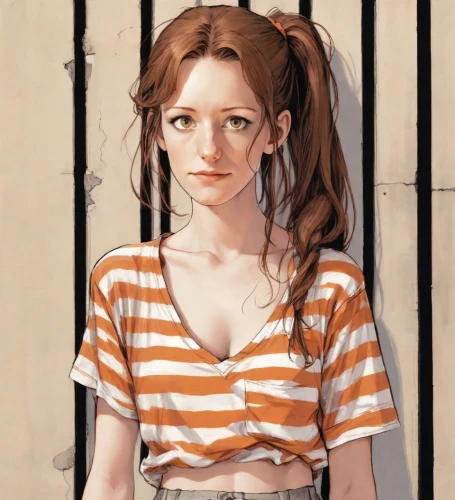 cinnamon girl,clementine,worried girl,pippi longstocking,girl portrait,vanessa (butterfly),girl with speech bubble,portrait of a girl,pigtail,hairtie,girl in t-shirt,girl sitting,young woman,child girl,nora,the girl at the station,prisoner,the girl in nightie,girl in overalls,the girl,Digital Art,Comic