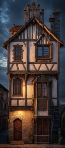 crooked house,medieval architecture,ancient house,houses clipart,half-timbered house,knight village,witch's house,medieval street,town house,timber framed building,medieval town,knight house,crispy house,wooden houses,townhouses,old town house,house silhouette,house insurance,doll's house,traditional house,Photography,General,Fantasy