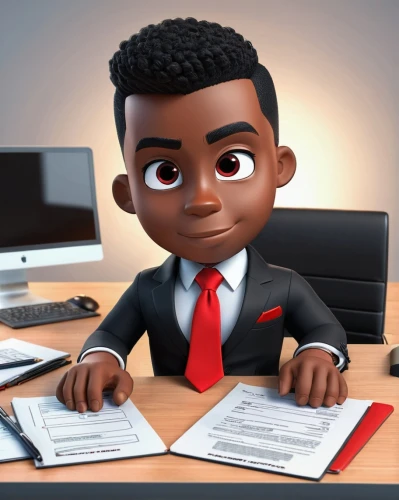 black businessman,african businessman,black professional,blur office background,accountant,bookkeeper,financial advisor,a black man on a suit,office worker,administrator,businessman,businessperson,bookkeeping,animated cartoon,attorney,ceo,white-collar worker,notary,business man,barrister,Unique,3D,3D Character