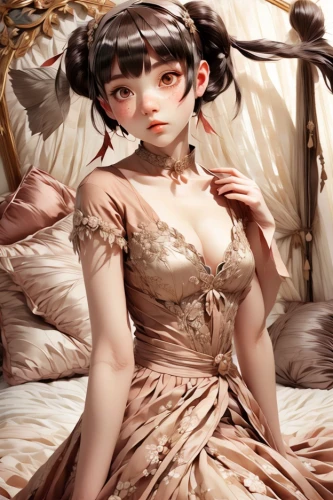 oriental princess,geisha,oriental girl,geisha girl,jane austen,nightgown,victorian lady,fantasy portrait,rococo,parasol,japanese woman,woman on bed,japanese art,girl in bed,chinese art,peach blossom,digital painting,oriental painting,rem in arabian nights,japanese doll