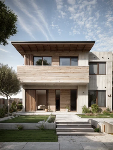 modern house,dunes house,timber house,modern architecture,3d rendering,wooden house,eco-construction,residential house,wooden facade,render,smart house,contemporary,house shape,cubic house,archidaily,californian white oak,corten steel,mid century house,folding roof,frame house