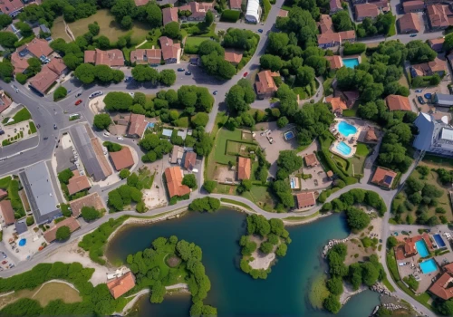 kravice,riva del garda,escher village,bird's-eye view,bird's eye view,resort town,olympiapark,city moat,aerial landscape,aerial view umbrella,aurajoki,disneyland paris,dji spark,aerial shot,overhead view,aurora village,spa town,krka national park,overhead shot,knight village,Photography,General,Realistic