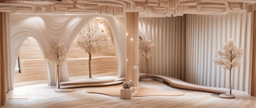 bamboo curtain,room divider,mirror house,archidaily,canopy bed,interior design,wooden construction,forest chapel,insect house,theater curtains,pipe organ,interior decoration,jewelry（architecture）,wooden sauna,3d fantasy,hallway space,theater curtain,mouldings,ice hotel,marble palace