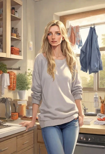 girl in the kitchen,domestic,commercial,housewife,big kitchen,star kitchen,diet icon,cooking show,homemaker,domestic life,southern cooking,domestic heating,baking powder,queen of puddings,basmati,dishwasher,cookware and bakeware,cooking,thousand island dressing,digital compositing,Digital Art,Comic