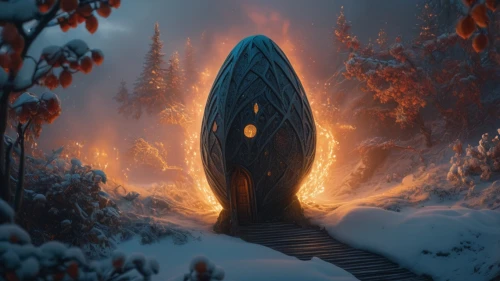 stargate,yule log,fire ring,snow ring,fairy door,fairy chimney,door to hell,nordic christmas,fantasy picture,portal,burning tree trunk,ring of fire,portals,pillar of fire,druid stone,the eternal flame,fairy house,hobbit,snowhotel,furnace,Photography,General,Fantasy