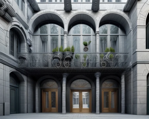 an apartment,balconies,courtyard,apartment building,paris balcony,jewelry（architecture）,classical architecture,kirrarchitecture,block balcony,art nouveau design,apartment house,art nouveau,medieval architecture,apartments,architecture,3d rendering,beautiful buildings,neoclassical,facades,casa fuster hotel