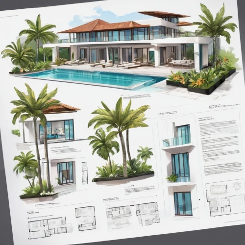 houses clipart,architect plan,3d rendering,pool house,floorplan home,holiday villa,house drawing,luxury property,residential property,house floorplan,garden elevation,brochure,villas,florida home,brochures,residential house,bendemeer estates,blueprints,tropical house,desing,Unique,Design,Character Design