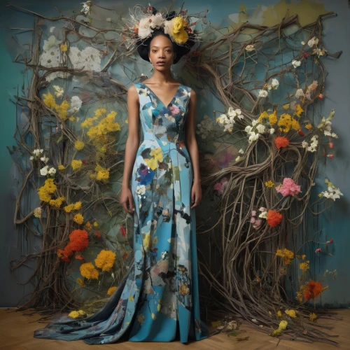 wreath of flowers,girl in flowers,vintage floral,girl in a wreath,flower wall en,blooming wreath,vintage flowers,floral design,floral composition,flower fairy,flower arranging,floral wreath,mazarine blue,fashion design,floristry,floral background,spring equinox,jasmine blue,flowers celestial,fabric flowers,Photography,Artistic Photography,Artistic Photography 11