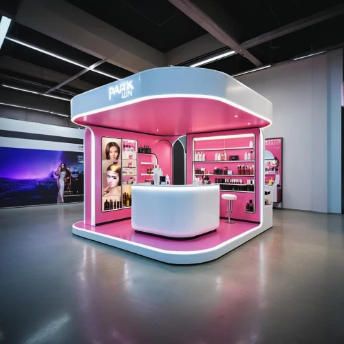 cosmetics counter,computer store,women's cosmetics,shoe store,a museum exhibit,store,ice cream shop,retail,storefront,kiosk,product display,laundry shop,apple store,interactive kiosk,sales booth,cosmetics,ovitt store,gift shop,store front,music store