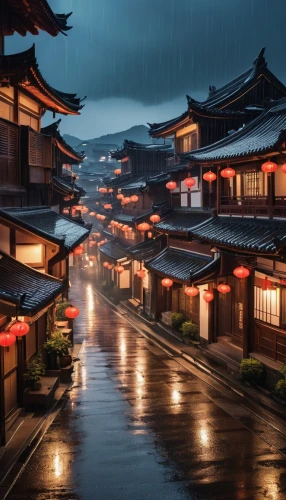 kyoto,chinese architecture,asian architecture,spa town,japanese architecture,xi'an,lanterns,suzhou,kanazawa,japan's three great night views,tsukemono,south korea,blue hour,yunnan,japan landscape,beautiful japan,rainy,japanese umbrellas,ryokan,chinese temple,Photography,General,Realistic