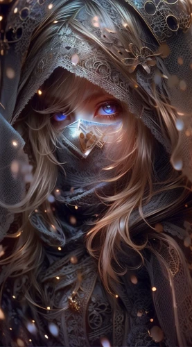 fantasy portrait,fantasy art,sorceress,mystical portrait of a girl,cg artwork,violet evergarden,masquerade,summoner,cloak,mage,the enchantress,golden eyes,full hd wallpaper,elven,women's eyes,fae,echo,veil,light mask,a200