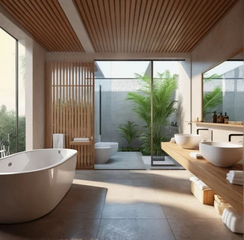 modern minimalist bathroom,luxury bathroom,interior modern design,3d rendering,bathroom,bathtub,luxury home interior,ceramic floor tile,shower bar,tub,ceramic tile,clay tile,modern decor,landscape design sydney,shower base,bamboo curtain,almond tiles,render,archidaily,bathtub accessory,Photography,General,Realistic