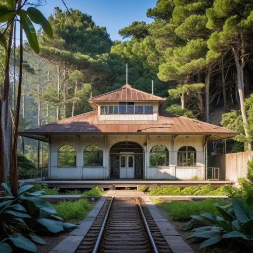 abandoned train station,train depot,railroad station,the train station,old railway station,santa barbara,naples botanical garden,bungalow,parque estoril,train station,old station,termales balneario santa rosa,private railway,schynige platte railway,hollywood metro station,train cemetery,portugal,the old botanical garden,the bavarian railway museum,funicular,Photography,General,Realistic