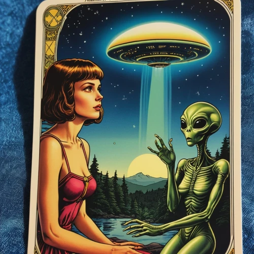 ufo,extraterrestrial life,ufos,extraterrestrial,tarot,ufo interior,aliens,tarot cards,card deck,sci fiction illustration,playing card,science fiction,ufo intercept,science-fiction,area 51,alien planet,alien,alien world,playing cards,lost in space,Photography,General,Realistic