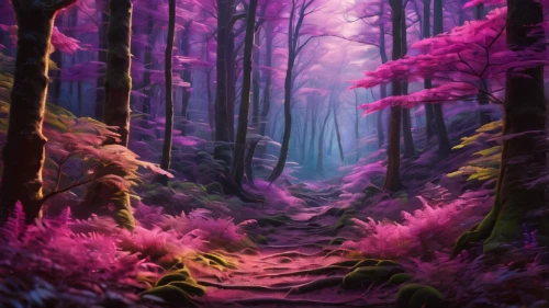 fairy forest,fairytale forest,forest path,purple landscape,forest of dreams,forest landscape,forest,forest background,elven forest,enchanted forest,cartoon forest,forest floor,the forest,forest glade,fantasy landscape,forest walk,germany forest,forest road,forest dark,purple wallpaper,Photography,General,Natural